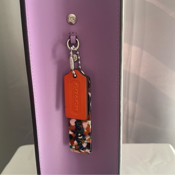 COACH Coachtopia Purple Orange Cloud Handle Tote Leather CT383 Crossbody NWOT - Picture 4 of 16